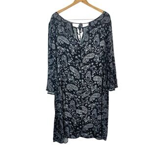 TERRA & SKY Paisley Print Flutter Sleeve Dress Sz 16W/18W